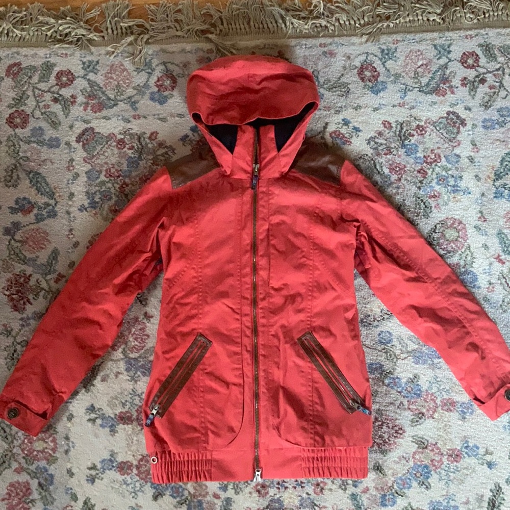 Orange/red long women’s winter/snow jacket